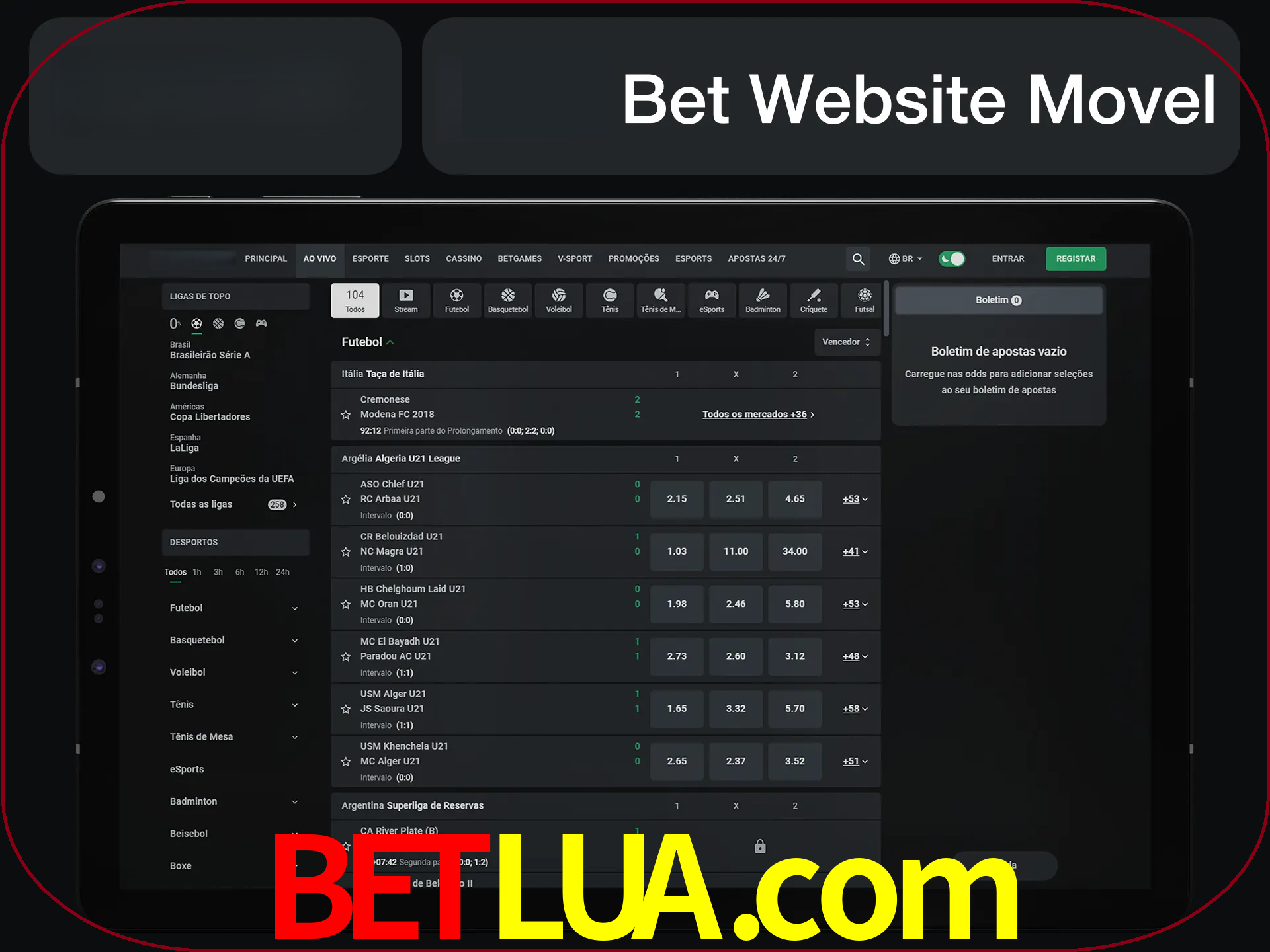 Use nosso website em qualquer dispositivo.