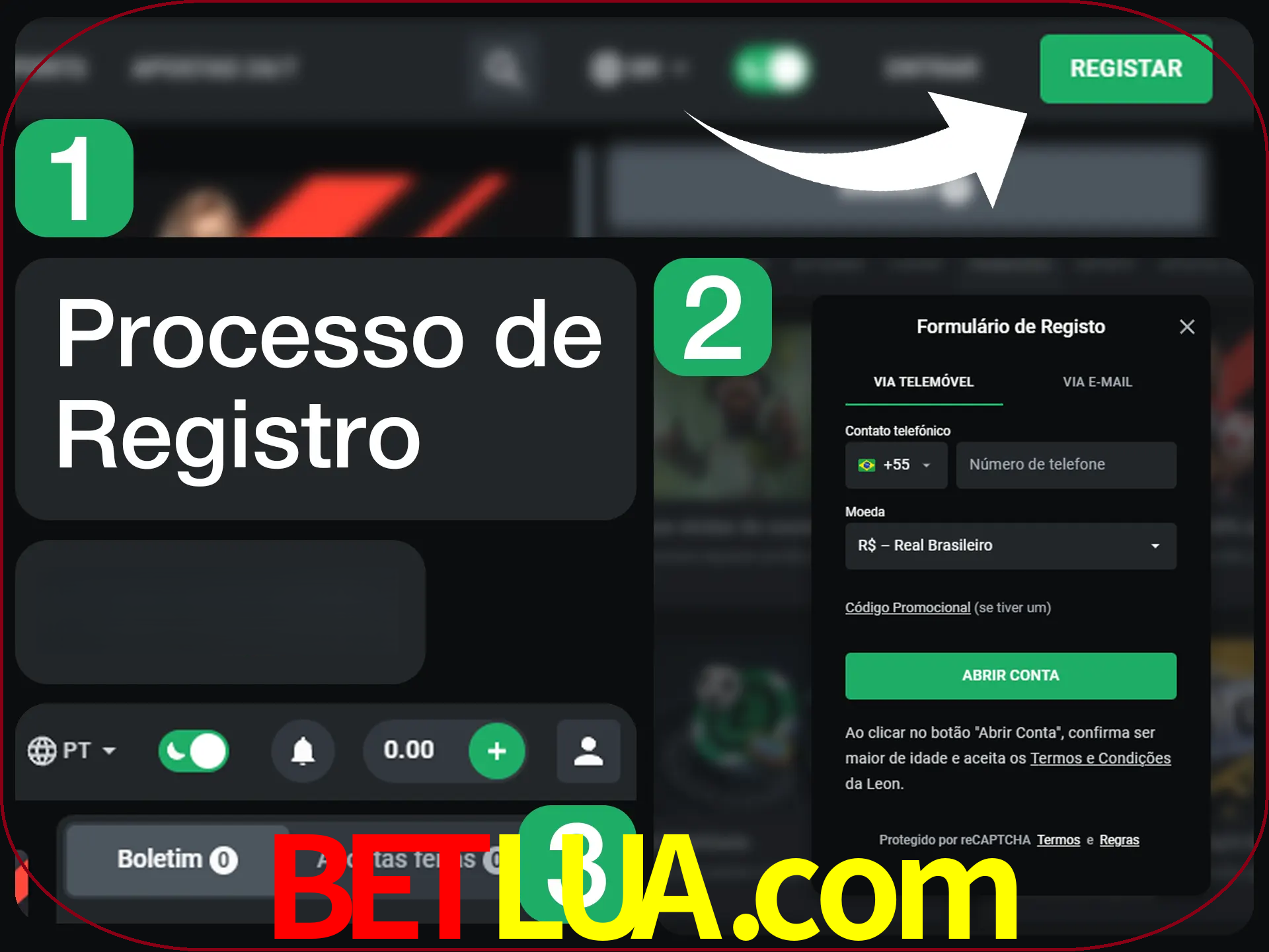 O processo de registro na LeonBet é simples.
