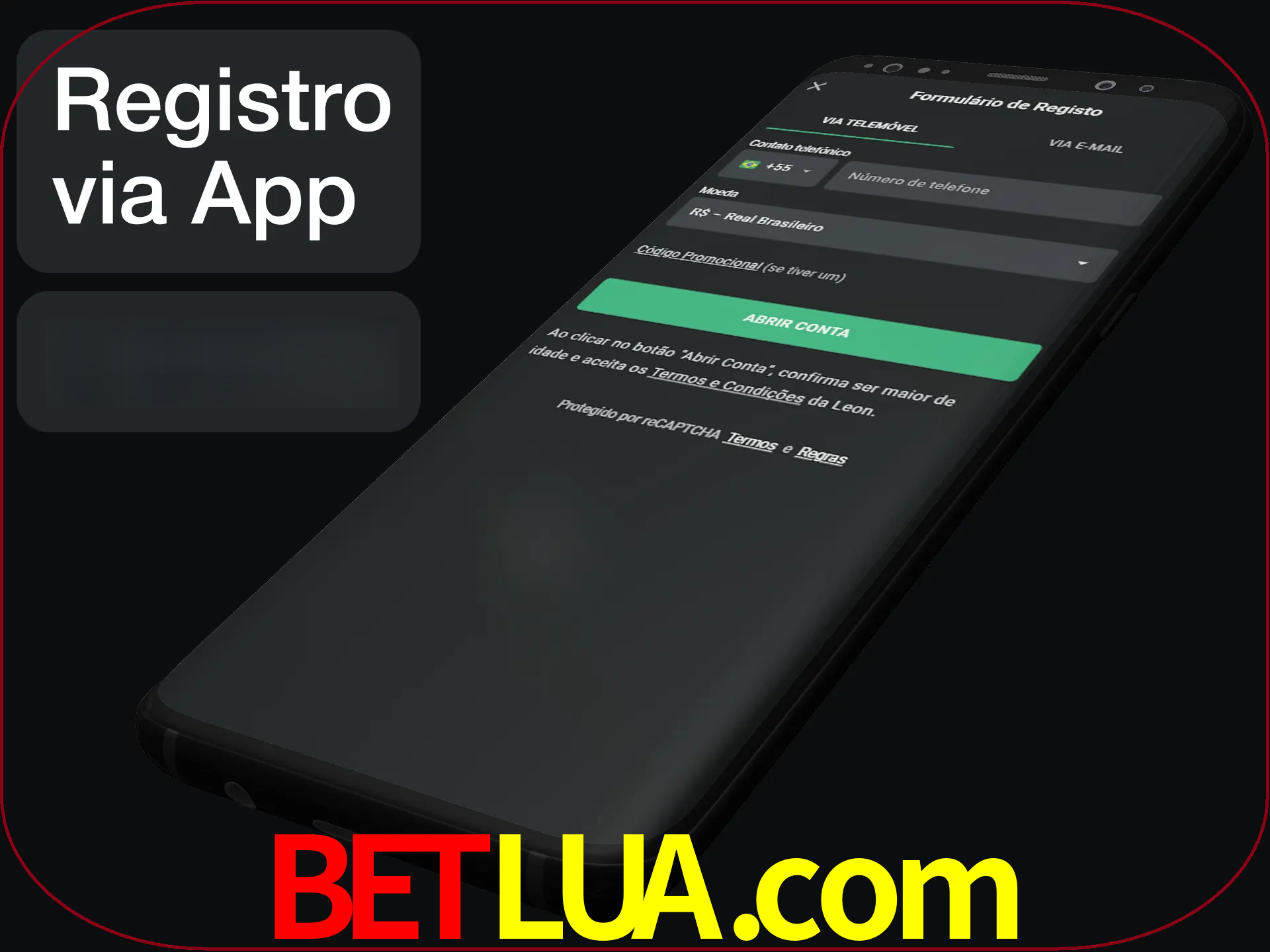 Registre-se quiclly em LeonBet usando o aplicativo.